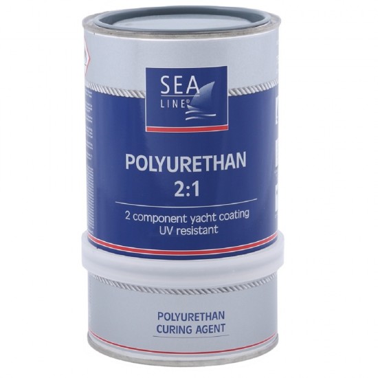 Sea-Line 2-jų komponentų poliuretaniniai dažai 0,75l Pilka - RAL-7000  - Polyurethane Topcoat